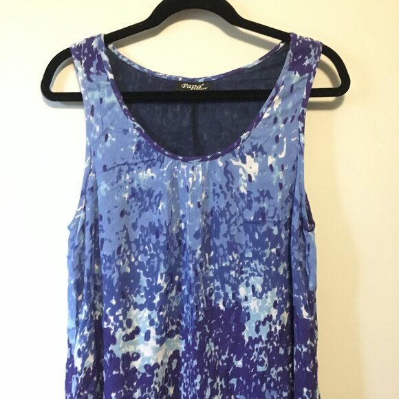 Papa Vancouver Womens Flowy Bi-layer Sleeveless Rayon Boho Dress - M - Picture 5 of 15